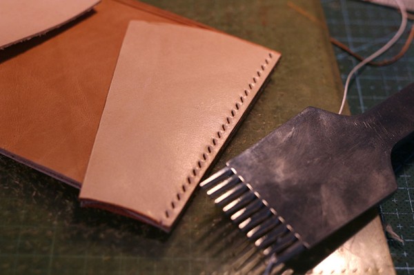 Japanese short clip handmade leather goods making tutorial