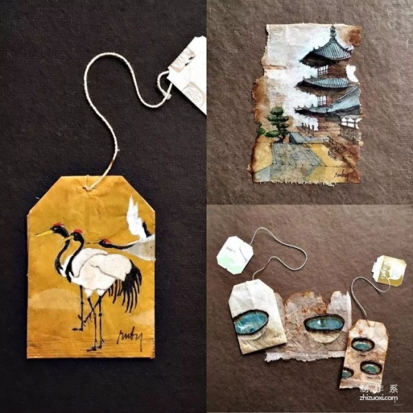 Is it difficult to draw? She painted for 365 days using the tea bags she drank!