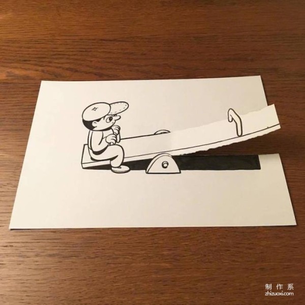 Creative interaction between illustration and drawing paper, from Danish artist Husk MitNavn