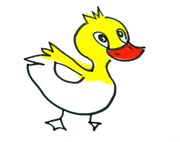 Learn to draw simple drawings, cute little ducks