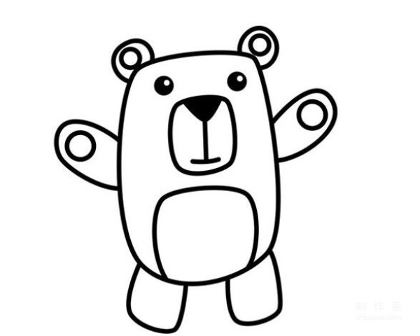 Learn to draw simple strokes, cute little bear