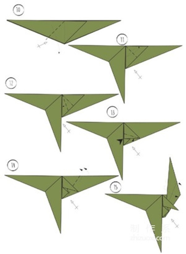 Origami method of Tyrannosaurus rex, domineering dinosaur origami tutorial