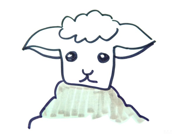 Learn to draw simple strokes, tutorial on how to draw a cute lamb