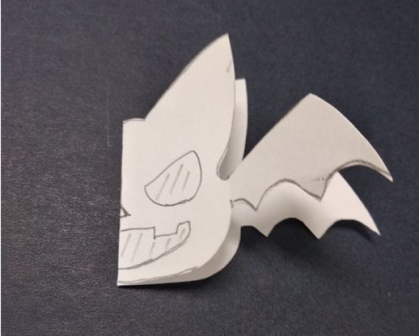 Halloween bat paper cut illustration