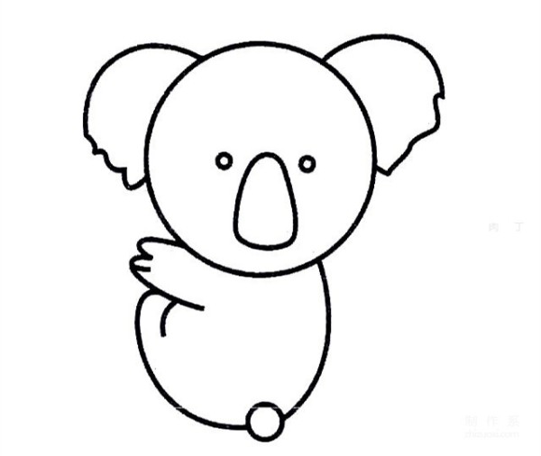 Learn to draw simple drawings, little koala