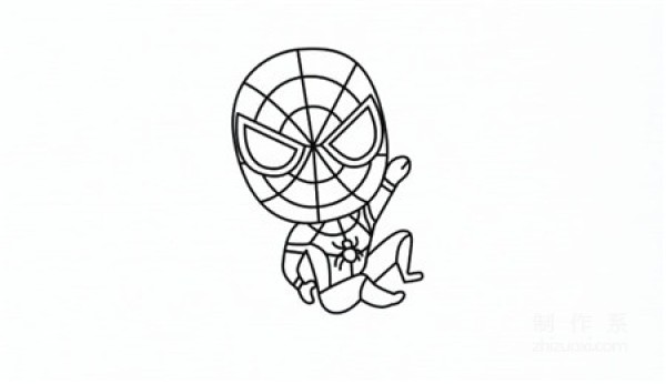 Learn to draw simple drawings, Q version of Spider-Man simple drawings