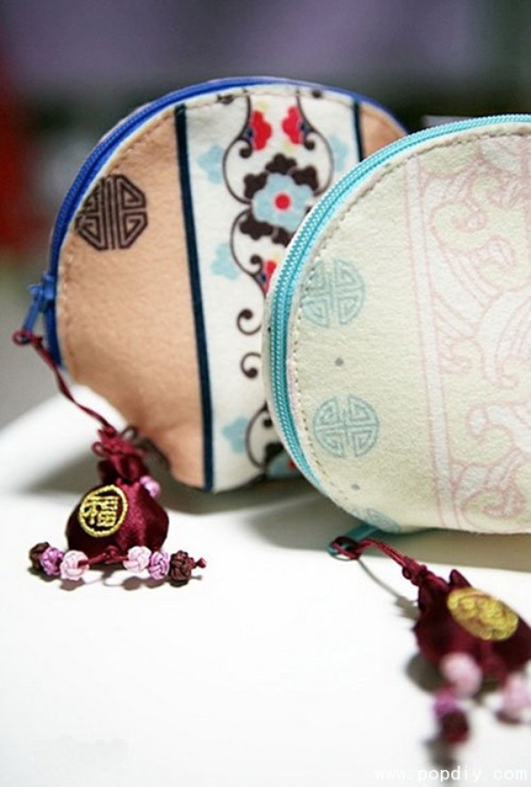 Creative fabric handmade DIY Chinese style coin purse