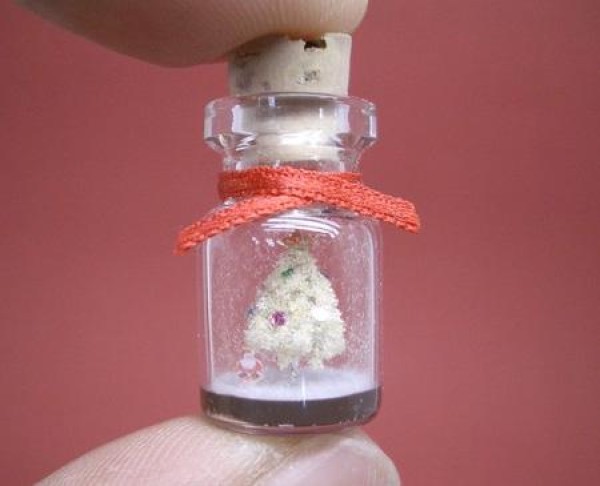 Small glass bottle pocket scene