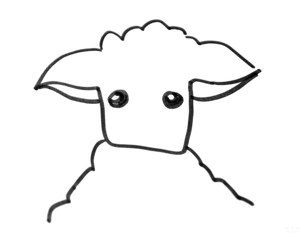 Learn to draw simple strokes, tutorial on how to draw a cute lamb