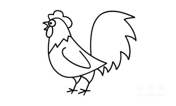 Learn to draw, the big rooster crows