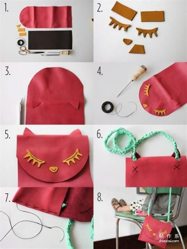 How to make two cute simple handmade leather shoulder bags for children