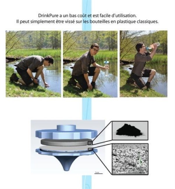 DrinkPure portable water filtration device