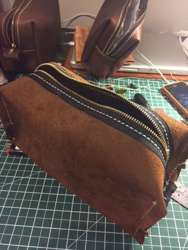 Dopp kit storage bag production process