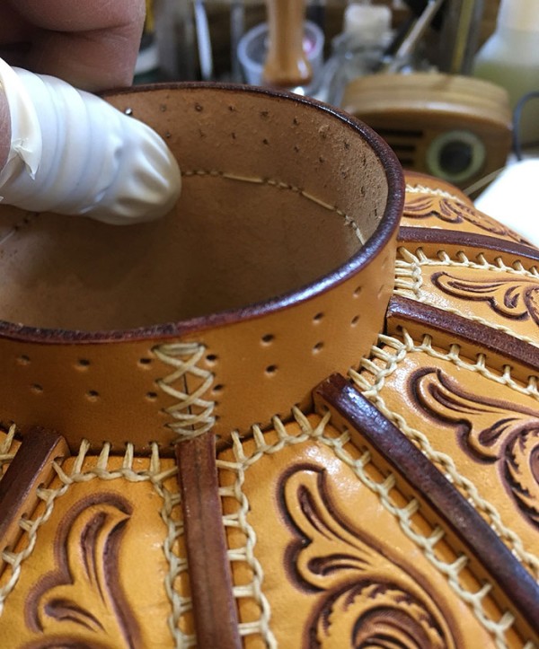 Leather carving lantern