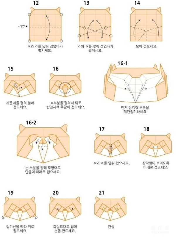 Paper art hand-making tutorial, Jassu combination origami cartoon bear hand-made origami drawing tutorial