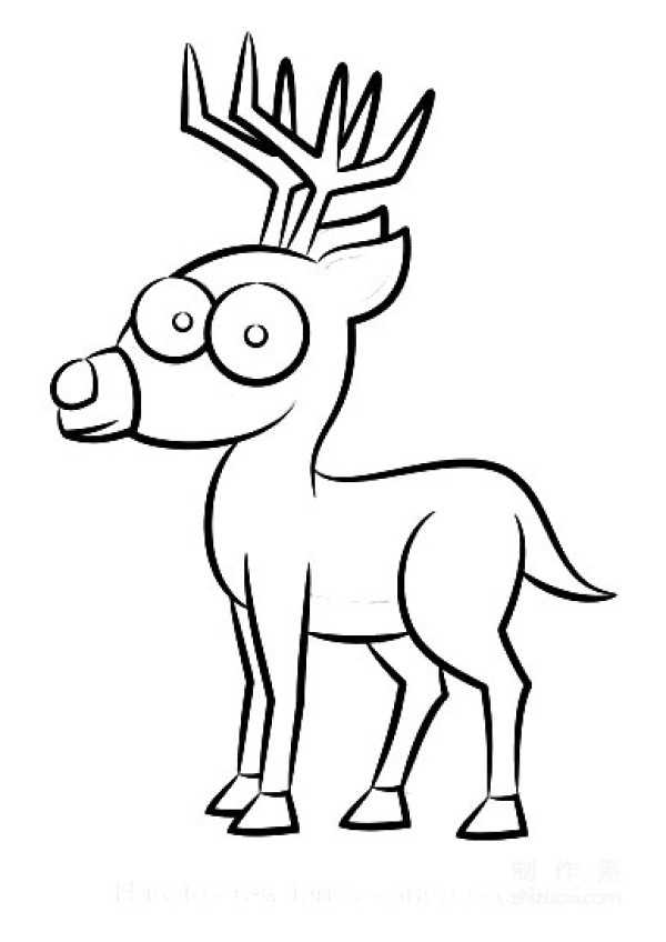 A collection of pictures of kindergarten childrens simple drawings, teaching you step by step how to draw a colorful deer