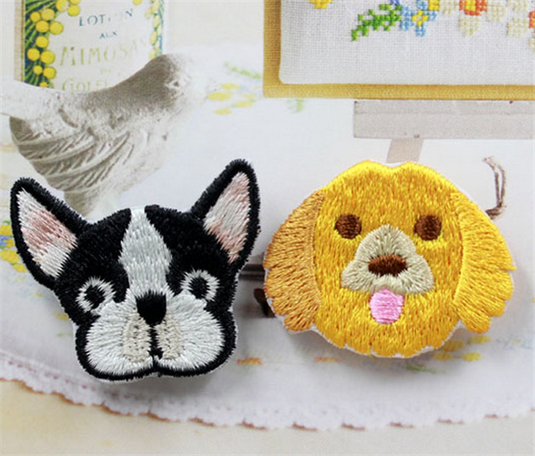 DIY hand embroidery of various cute puppy clothes patches