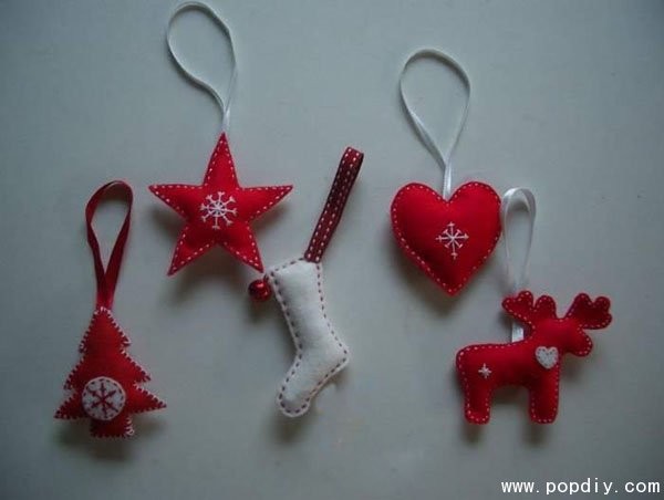 DIY creative handmade fabric art to make beautiful Christmas tree pendants