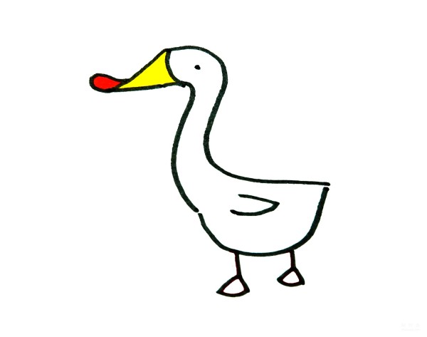 Learn to draw a simple drawing, a little duck with a flat mouth