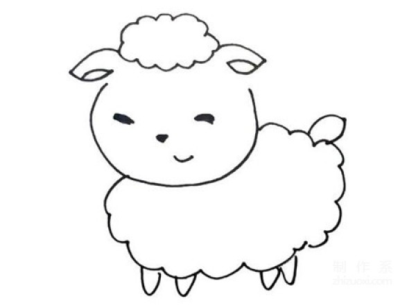 Learn to draw simple strokes, cute little sheep