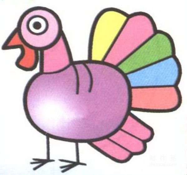 Learn to draw simple drawings, Thanksgiving turkey