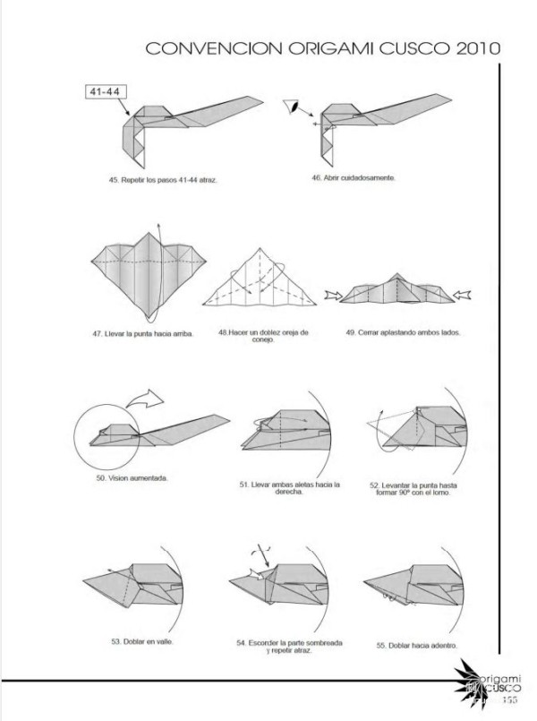 Origami art hand-making tutorial, David Llanque plesiosaur animal origami hand-making drawing tutorial