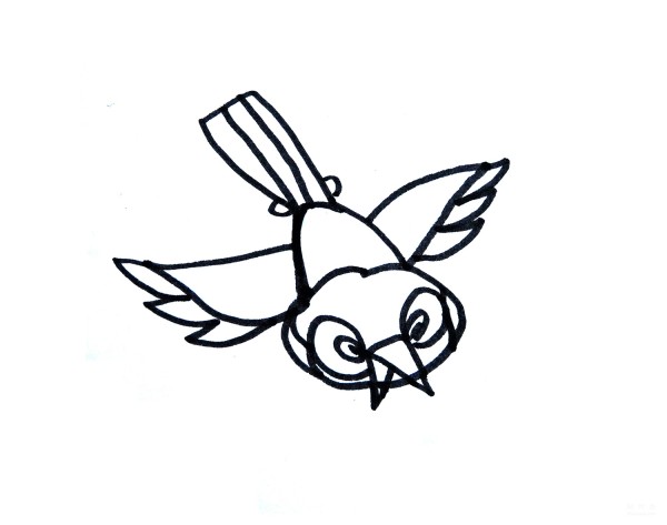 Learn to draw simple drawings, flying birds