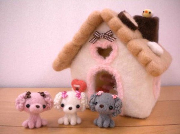 Appreciation of wool felt handmade DIY different cute and cute little house products