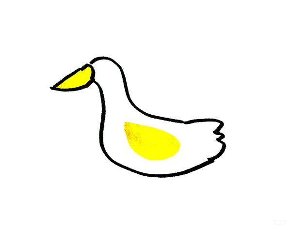 Learn to draw simple strokes, Mr. Duck drawing tutorial