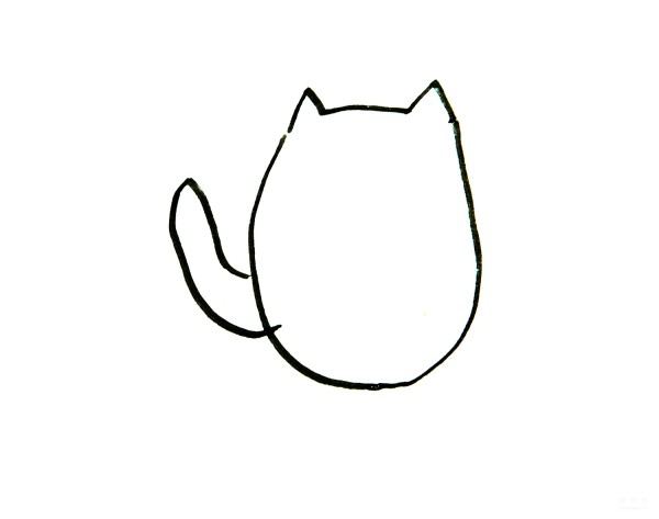 Learn to draw simple drawings, simple drawings of striped cats