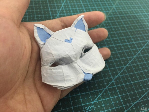 Origami handmade tutorial, beautiful fox head half fox face veneer fox handmade origami real shot tutorial