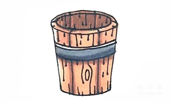 Learn to draw simple drawings, simple drawings of wooden barrels