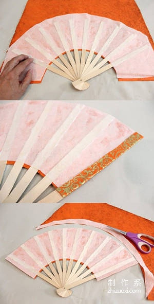 How to make a handmade paper fan, traditional wooden handle paper fan handmade tutorial