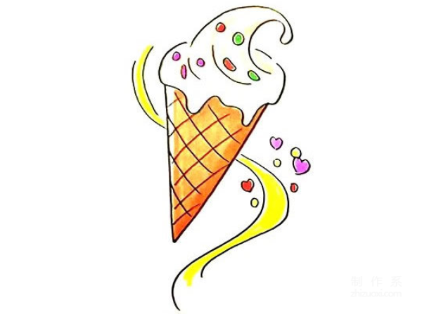 Learn to draw simple strokes, simple ice cream