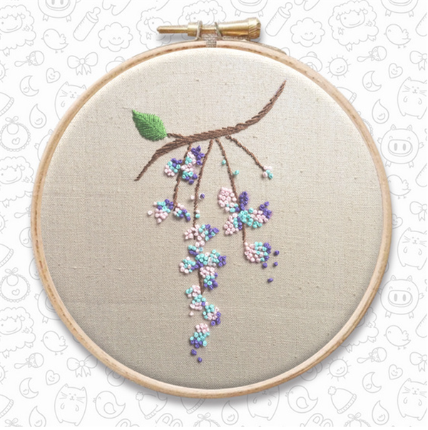 Appreciation of handmade creative DIY Mori girl’s fresh wisteria flower embroidery products