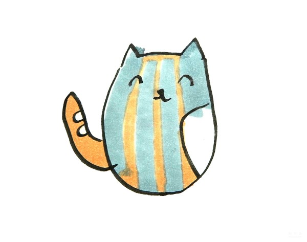 Learn to draw simple drawings, simple drawings of striped cats