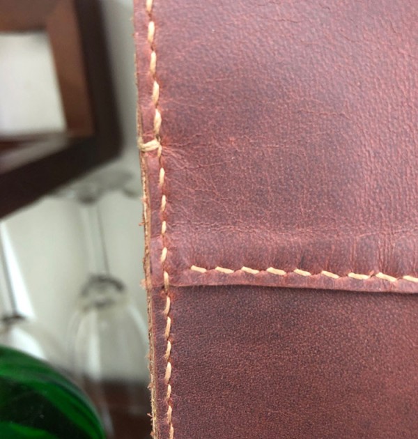 Red wine bag made of crazy horse skin