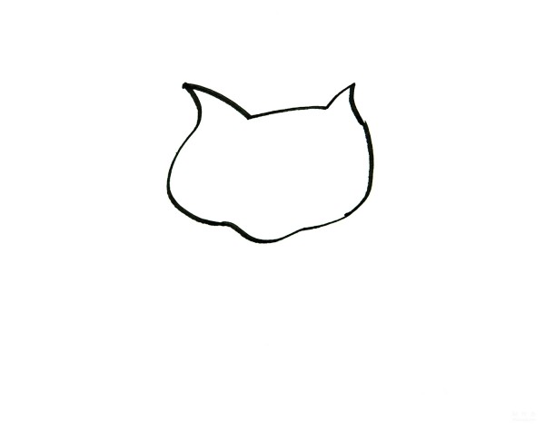 Learn to draw simple strokes, tutorial on how to draw a red-lipped kitten