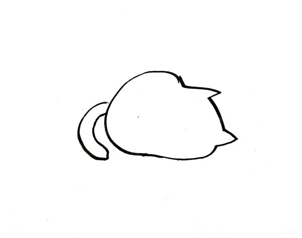 Learn to draw simple drawings, simple drawings of sleeping kittens