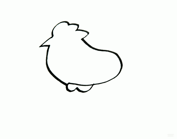 Learn to draw simple strokes, cute little rooster