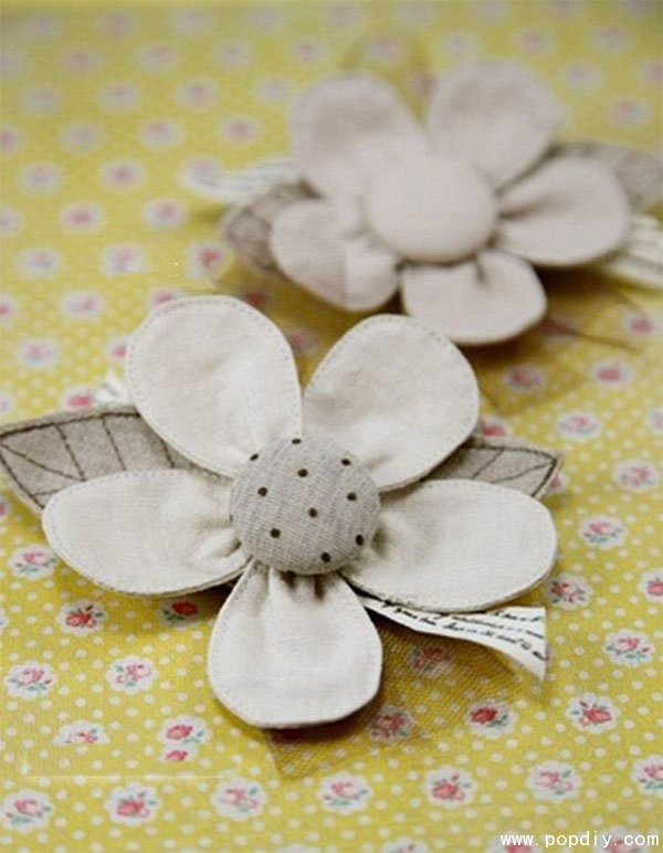 DIY creative handmade cloth art to make simple and beautiful flower brooches