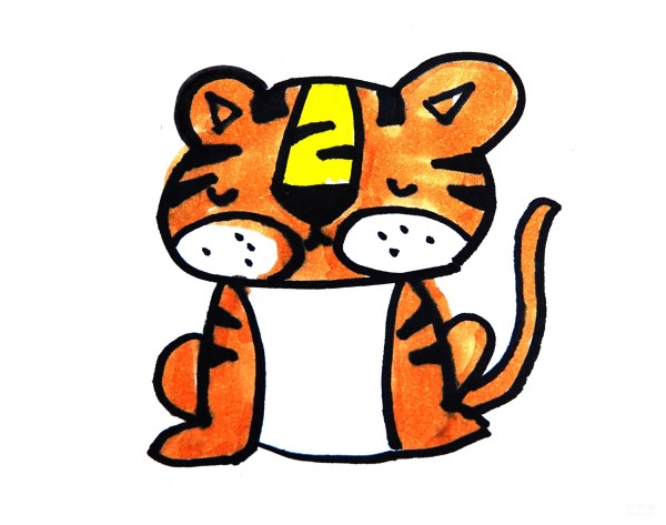 Learn to draw simple strokes, proud little tiger