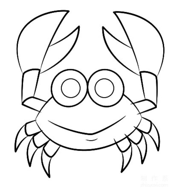 A collection of pictures of kindergarten childrens simple drawings, teach you step by step how to draw colorful cartoon crabs