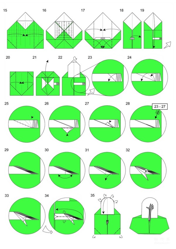 Paper art handmade origami art, Mark Orme living deadigami diagrams horror living dead handmade origami drawings tutorial