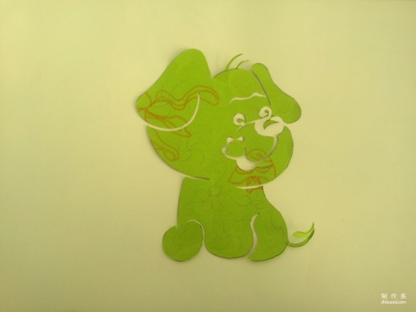 Teach you how to cut a cute puppy out of colored paper, how to cut a cute puppy by hand