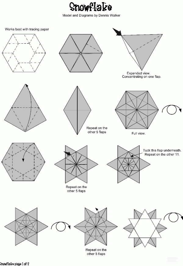 Paper art, handmade origami art, Dennis Walker can make bookmarks with beautiful snowflakes, handmade origami drawing tutorials