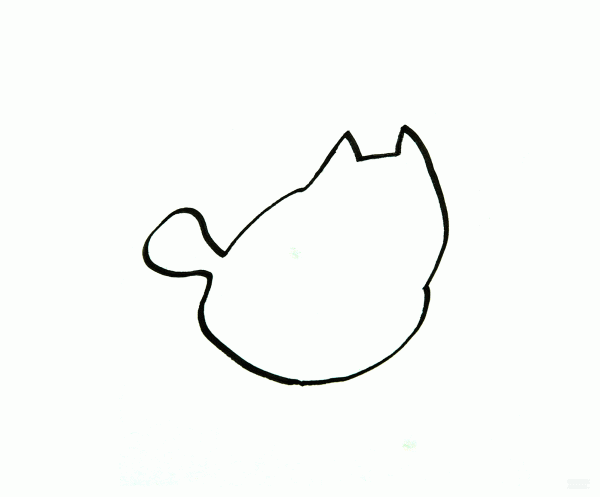 Learn to draw simple strokes, short-tailed kitten