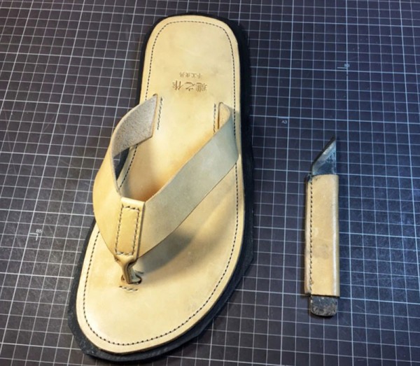 Making basic leather flip-flops (with drawings)