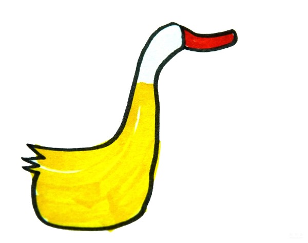 Learn to draw simple drawings, little duck