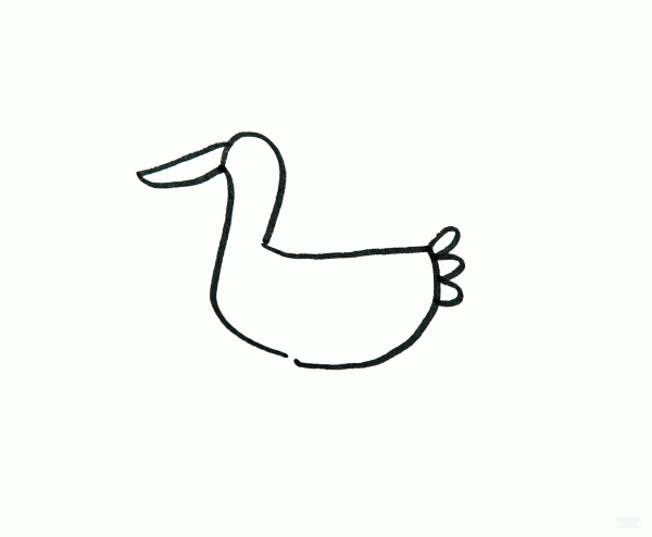 Learn to draw simple strokes, flat-billed duck